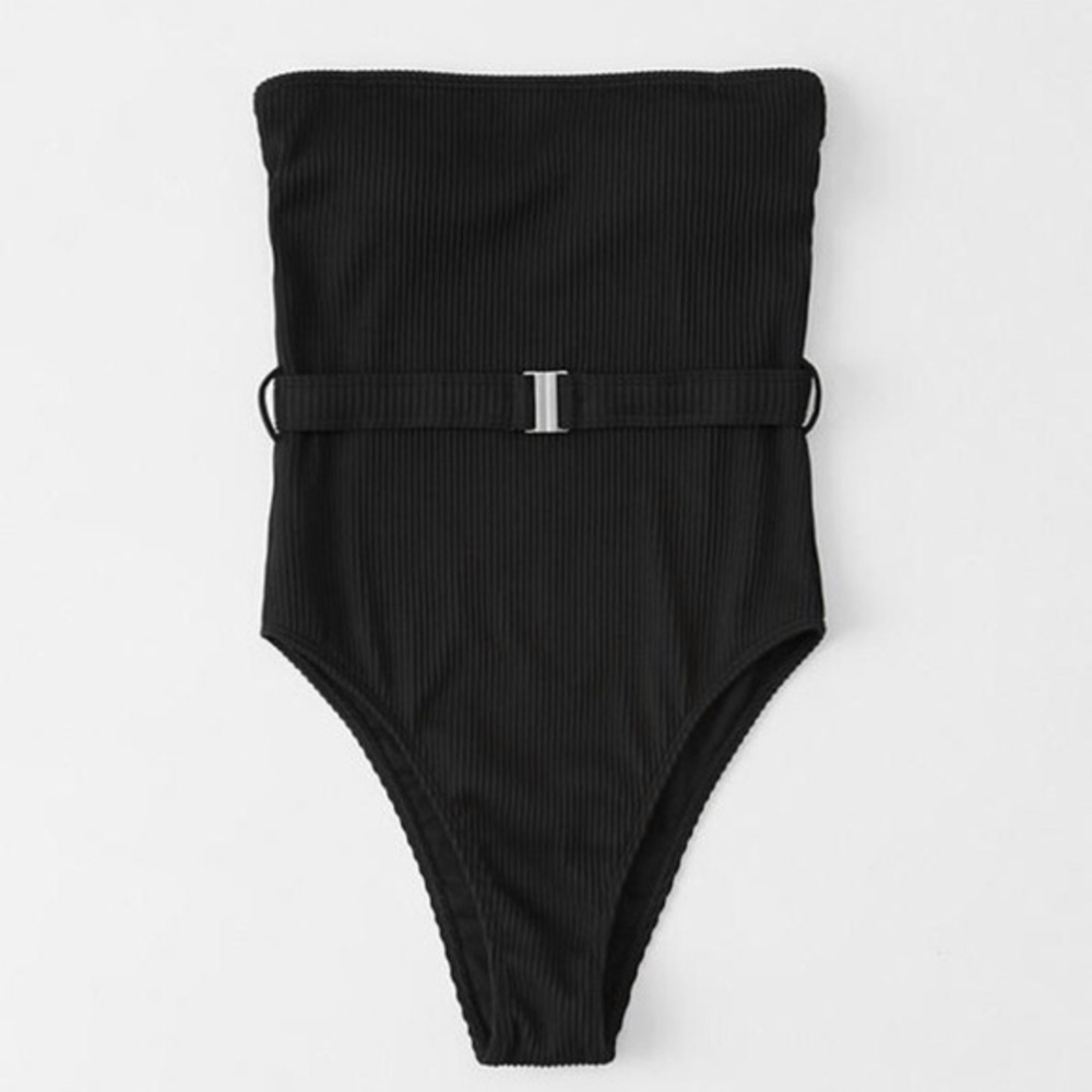 Abercrombie & Fitch Ribbed Belted One Piece Swimsuit